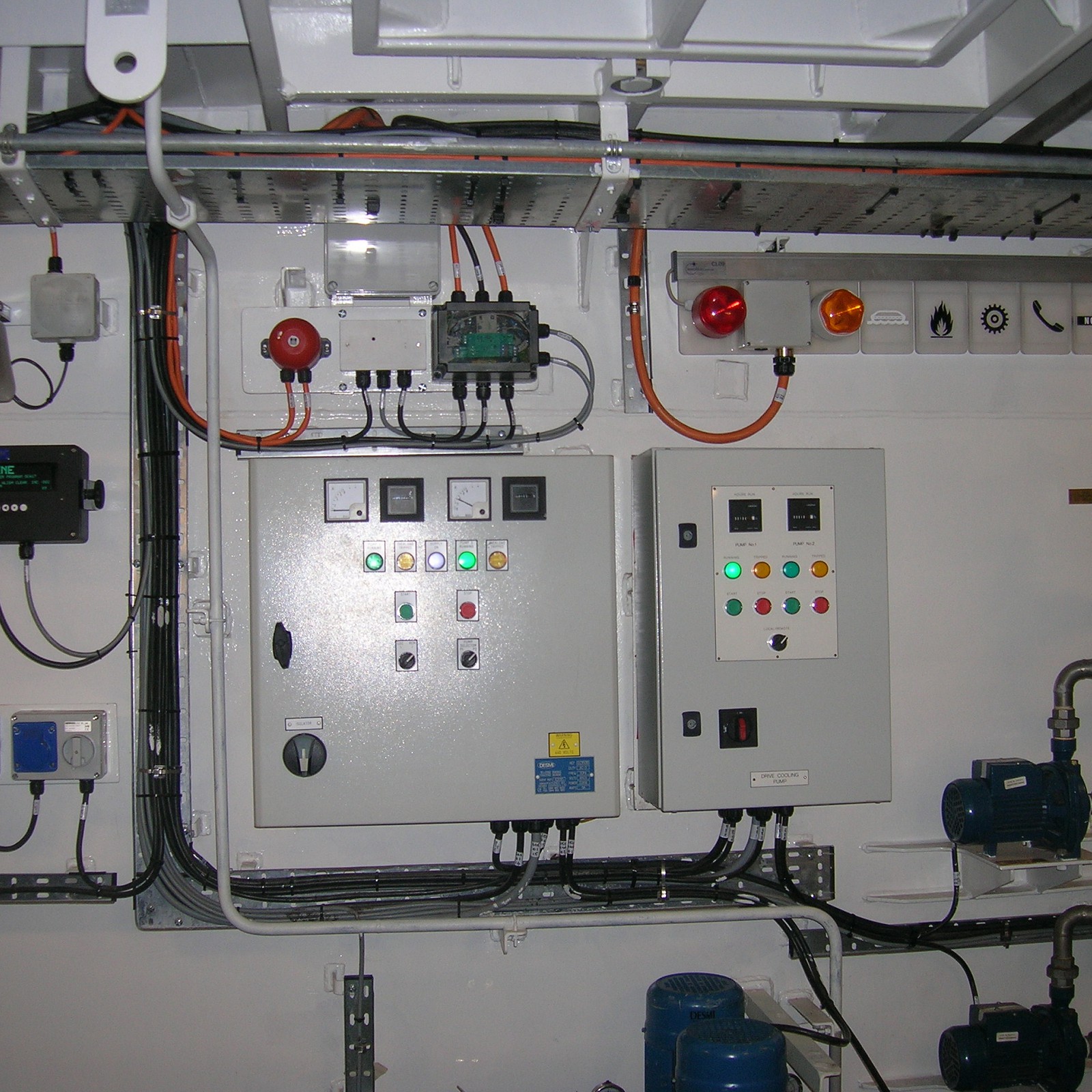 MV Lochinvar – view of propulsion cabinet fresh water cooling pumps and starters/ John Hayden private collection