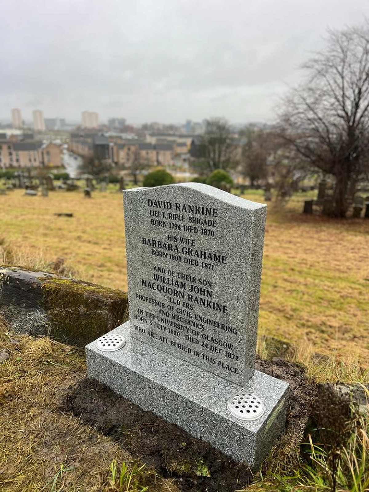 William Rankine's new headstone Sighthill Cemetery Glasgow, IES Collection
